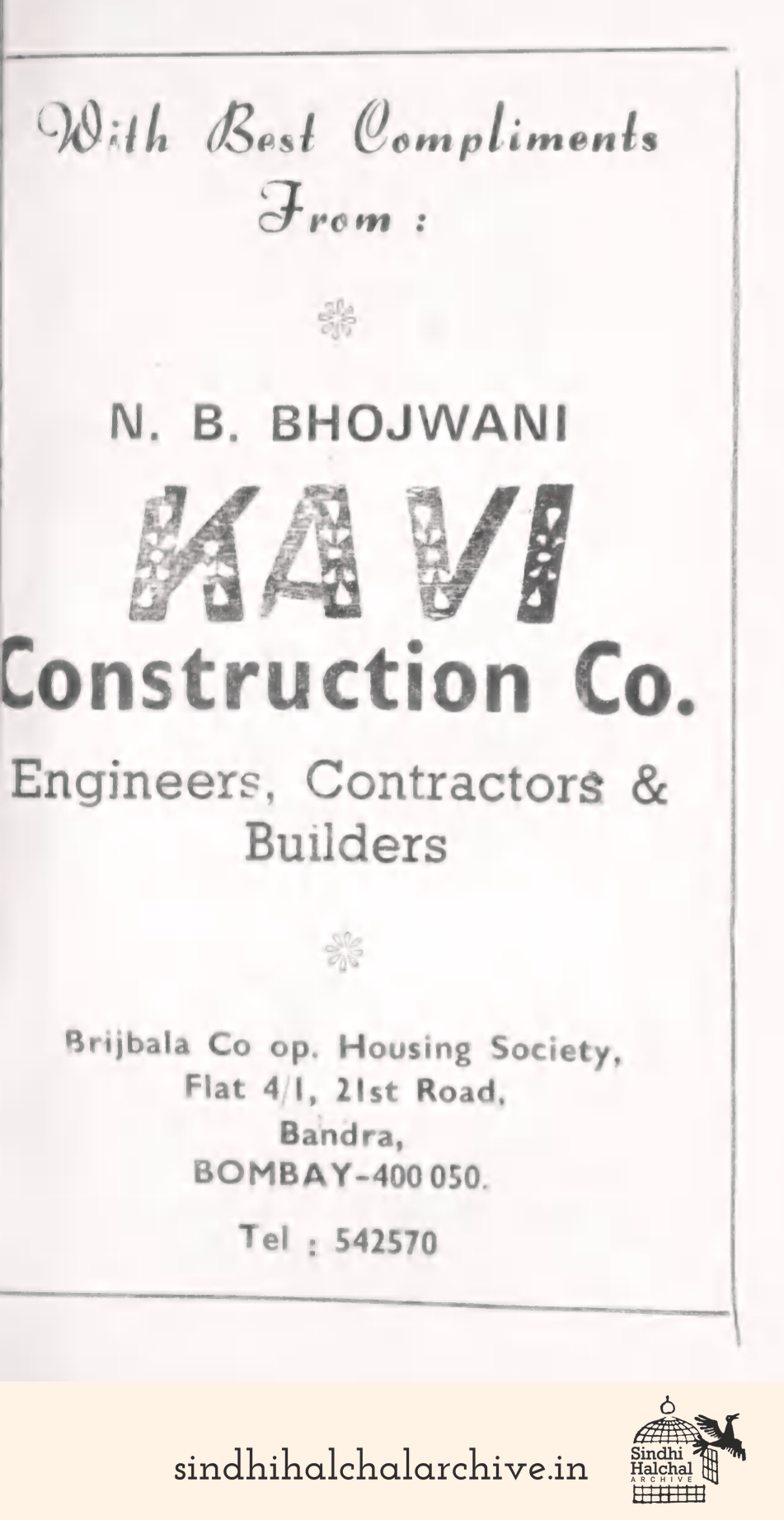 Image of AD N. B. BHOJWANI
KAVI
Construction Co.